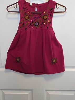 Embroidered‎  Cottagecore Childs Dress  Colorful Floral Detail Size 6